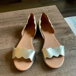 J. Crew size 8 gold sandals